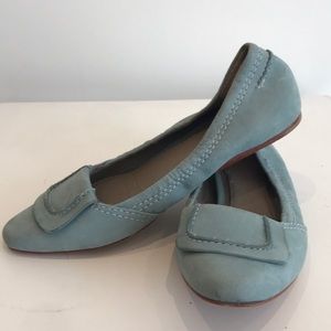 Elizabeth and James Blue Suede Ballet Flats